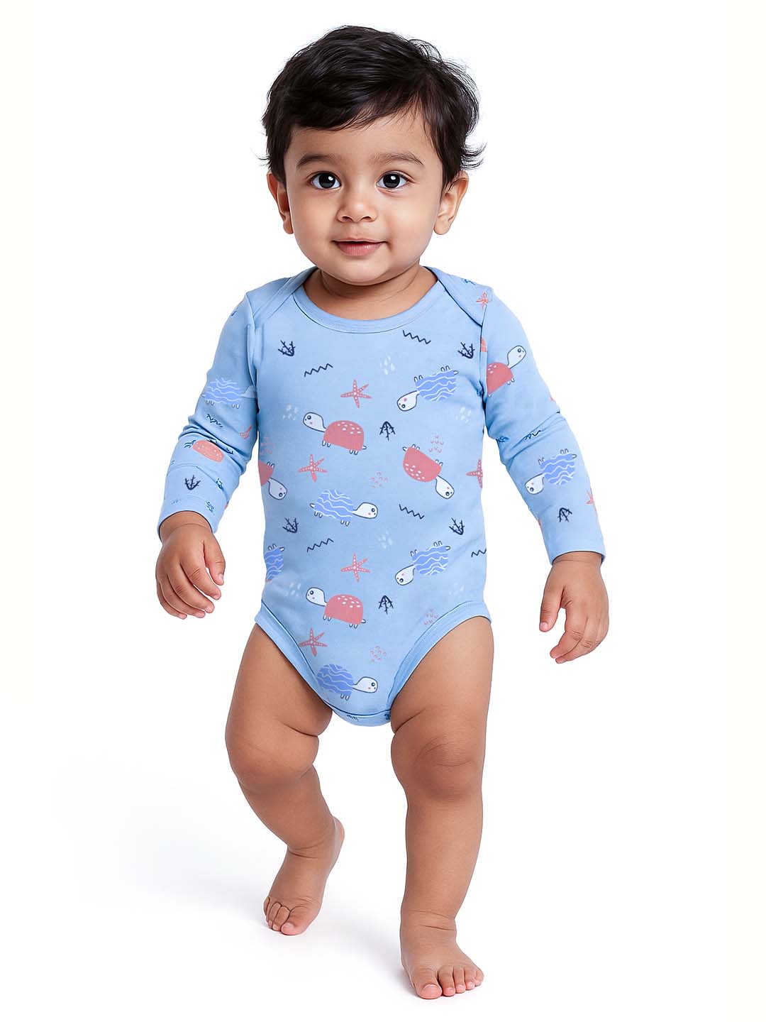 Long Sleeve Baby Boys Bodysuits Full Sleeve Pack of 3 made of Pure Cotton interlock Fabric