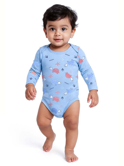 Long Sleeve Baby Boys Bodysuits Full Sleeve  Pack of 3 made of Pure Cotton interlock Fabric